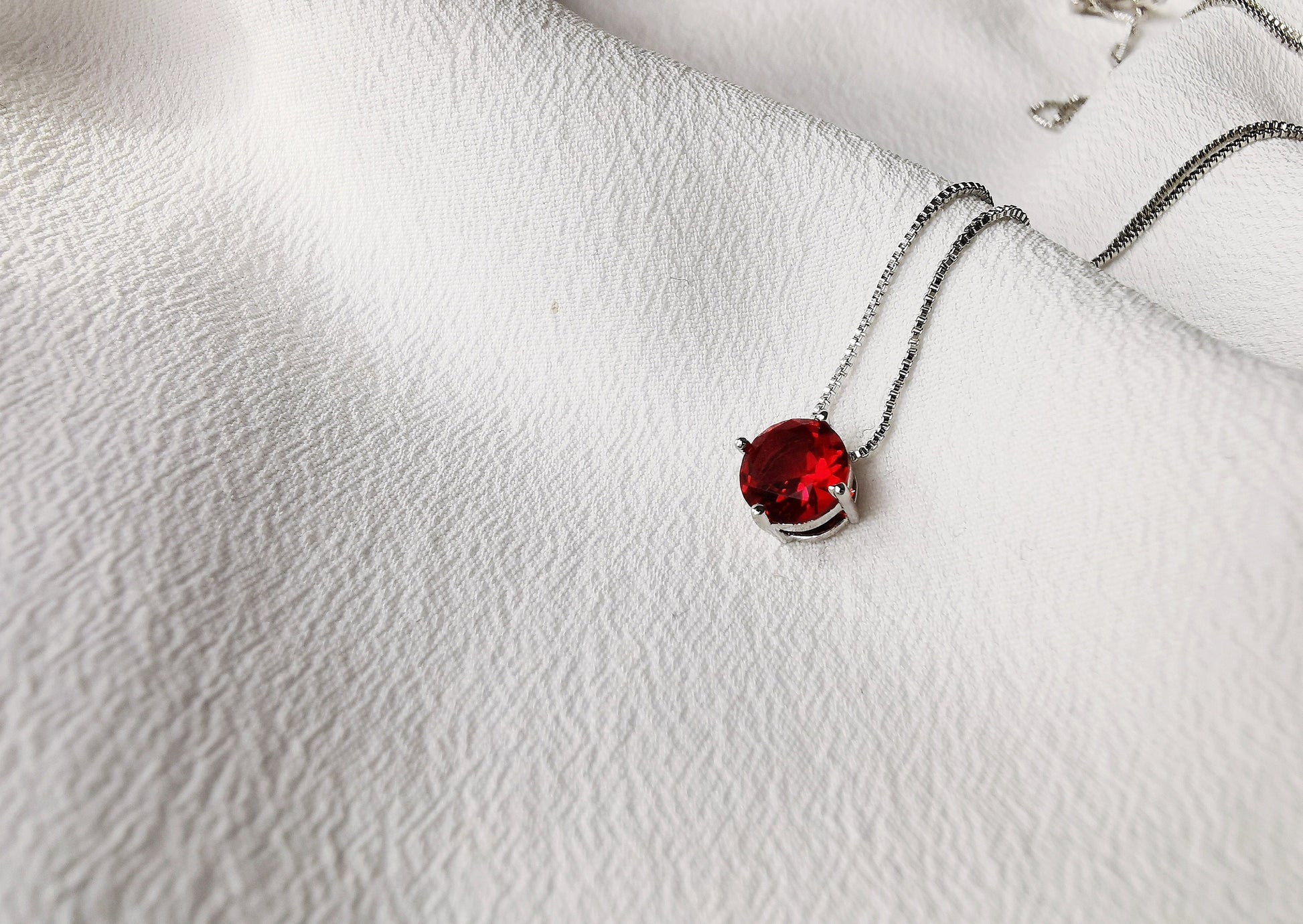 July Birthstone Necklace Handcrafted with Swarovski® Crystals / Ruby Crystal Pendant by SYMBOLOGY / Gift For Her / Valentines / Mothers Day