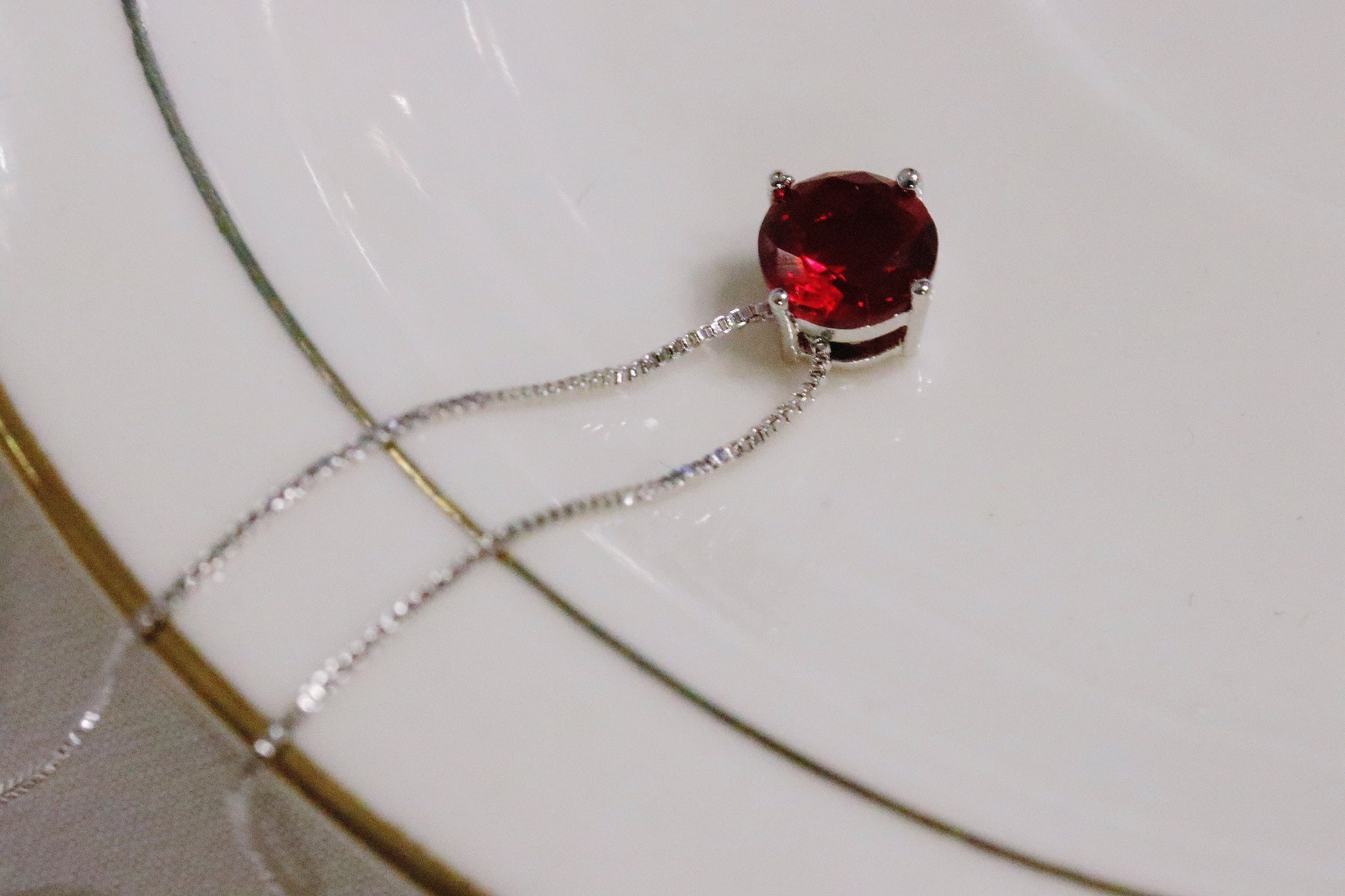 July Birthstone Necklace Handcrafted with Swarovski® Crystals / Ruby Crystal Pendant by SYMBOLOGY / Gift For Her / Valentines / Mothers Day