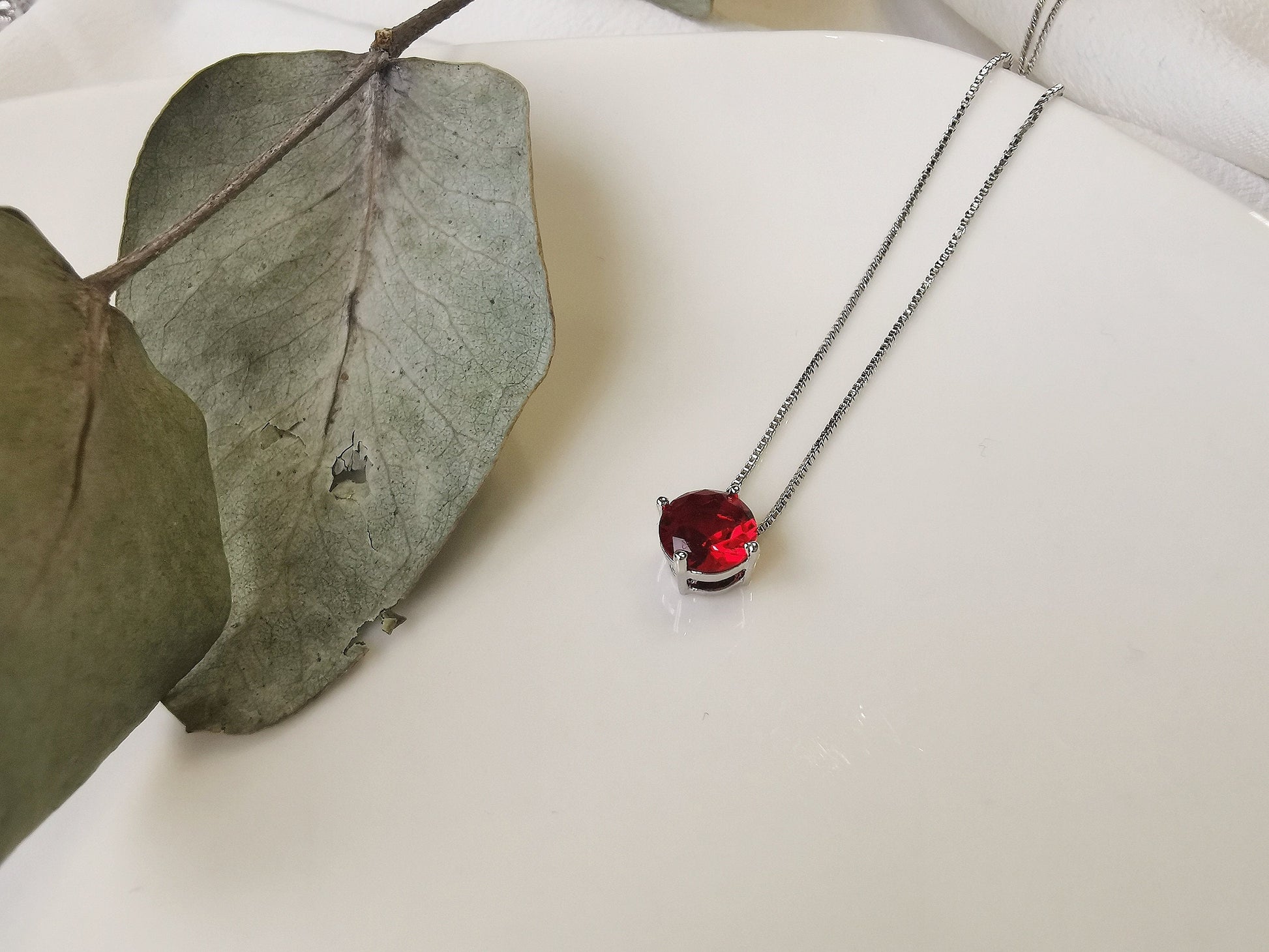 July Birthstone Necklace Handcrafted with Swarovski® Crystals / Ruby Crystal Pendant by SYMBOLOGY / Gift For Her / Valentines / Mothers Day