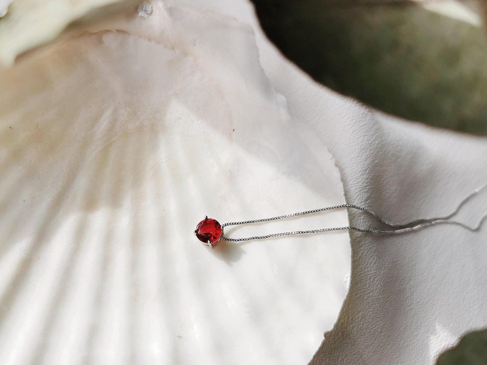 July Birthstone Necklace Handcrafted with Swarovski® Crystals / Ruby Crystal Pendant by SYMBOLOGY / Gift For Her / Valentines / Mothers Day