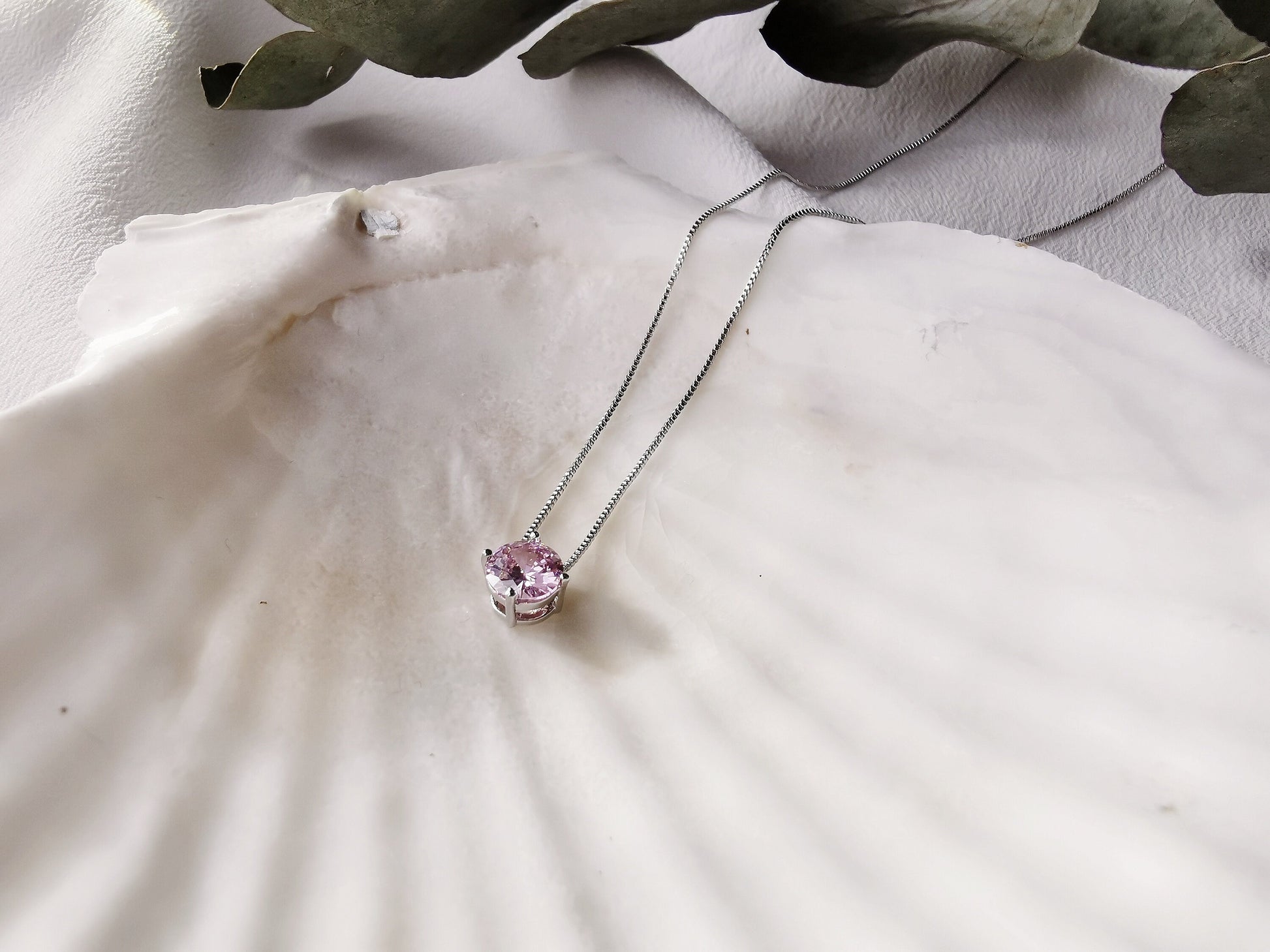 October Birthstone Necklace Handcrafted with Swarovski Crystals / Rose Quartz Crystal Pendant / SYMBOLOGY Valentines Gift for Her