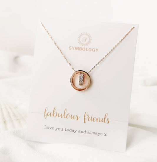 Friends Gift Open Circle Necklace / CZ Pave Circle Love Necklace/ BFF Gift / SYMBOLOGY Woman Christmas Gift for Friend / Waterproof Necklace