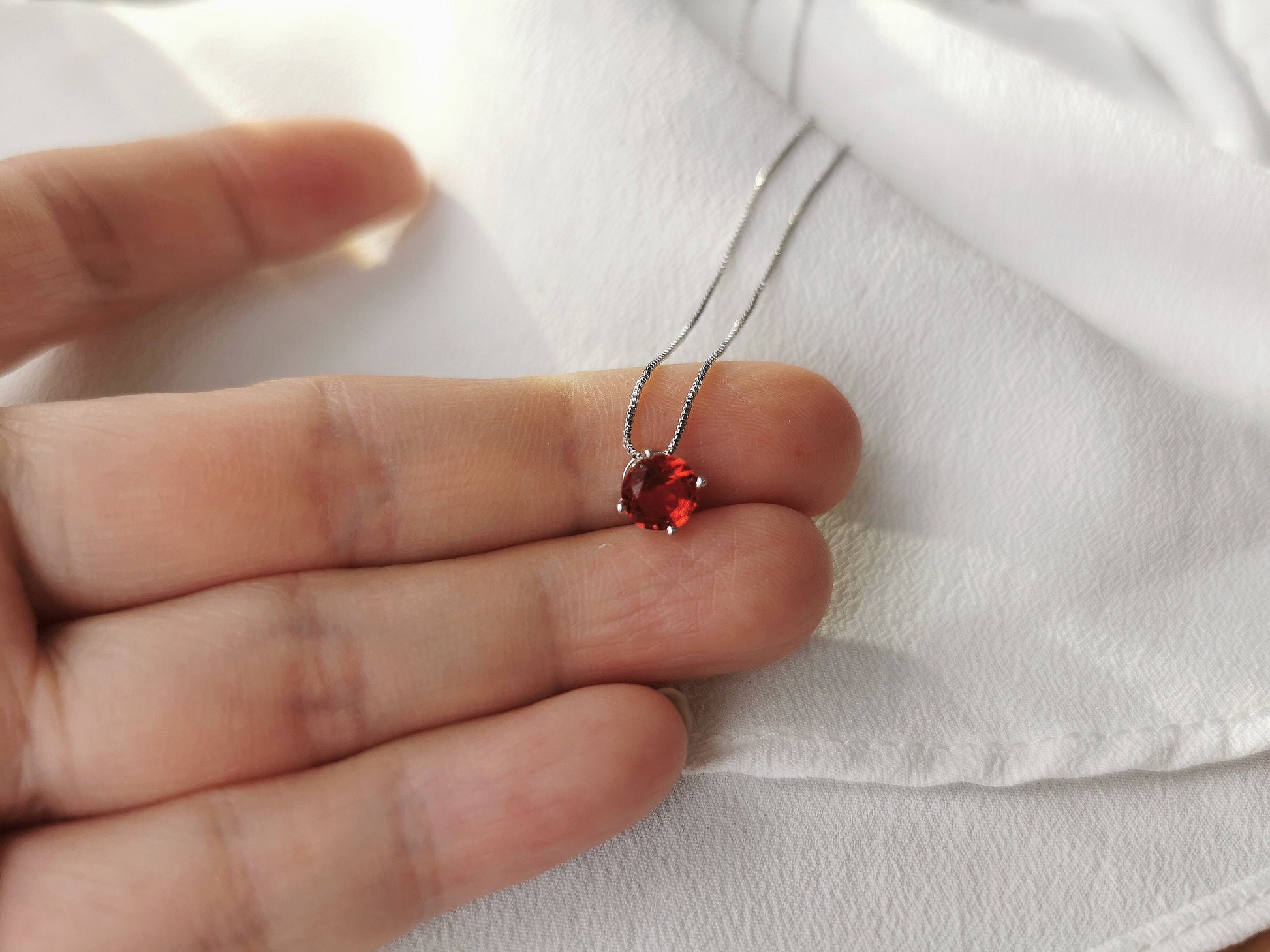 July Birthstone Necklace Handcrafted with Swarovski® Crystals / Ruby Crystal Pendant by SYMBOLOGY / Gift For Her / Valentines / Mothers Day