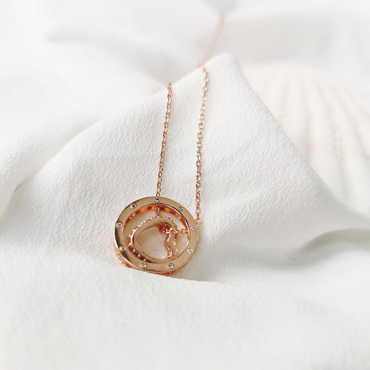 Auntie Gift Necklace / SYMBOLOGY Amazing Auntie CZ Circle Love Heart Necklace / Best Auntie Gift / Gift for Auntie