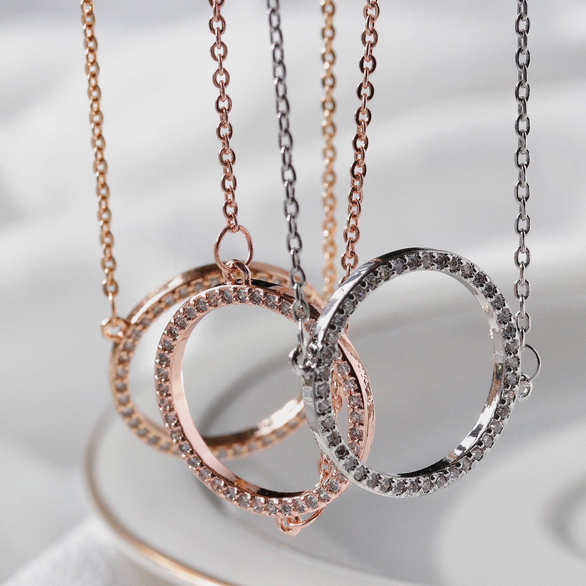 Sister Gift Necklace, SYMBOLOGY Super Sister CZ Circle Necklace With Gift Box / Best Sister / Little Sister Big Sister Gift