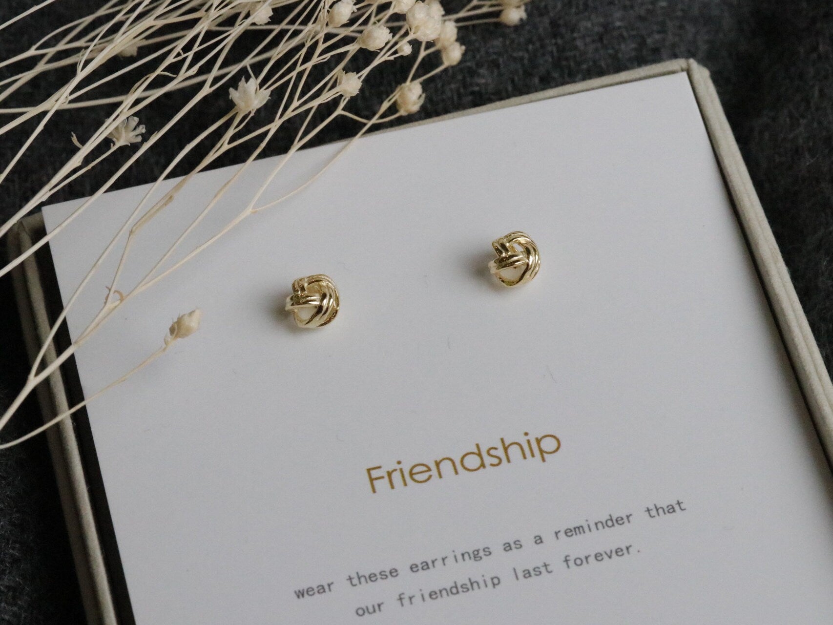 Love Knot Friendship Studs Earring in Sterling Silver With 18K Gold Plating / SYMBOLOGY Silver & Gold Knot Studs / Gift for Best Friend BFF