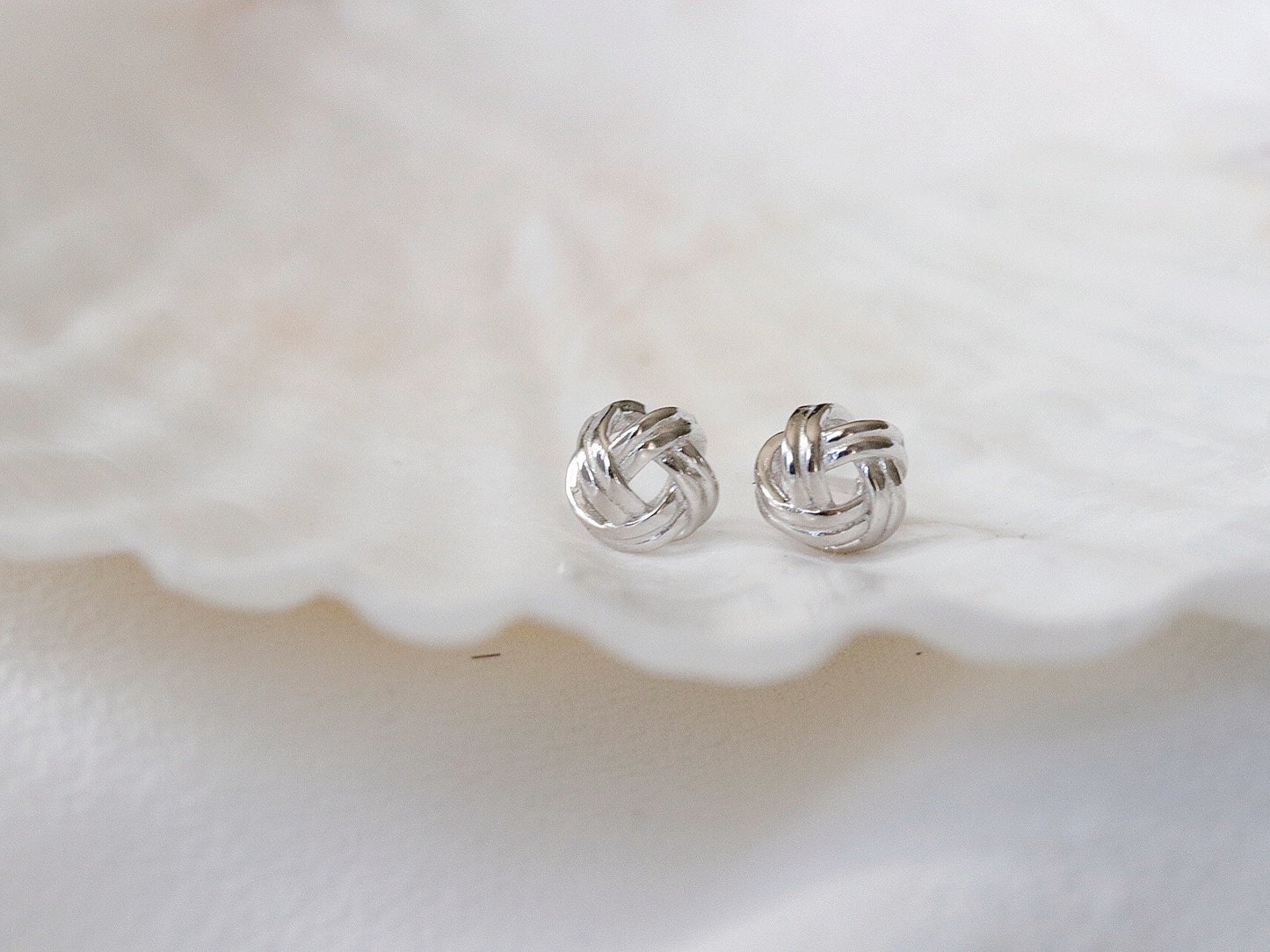 Love Knot Friendship Studs Earring in Sterling Silver With 18K Gold Plating / SYMBOLOGY Silver & Gold Knot Studs / Gift for Best Friend BFF