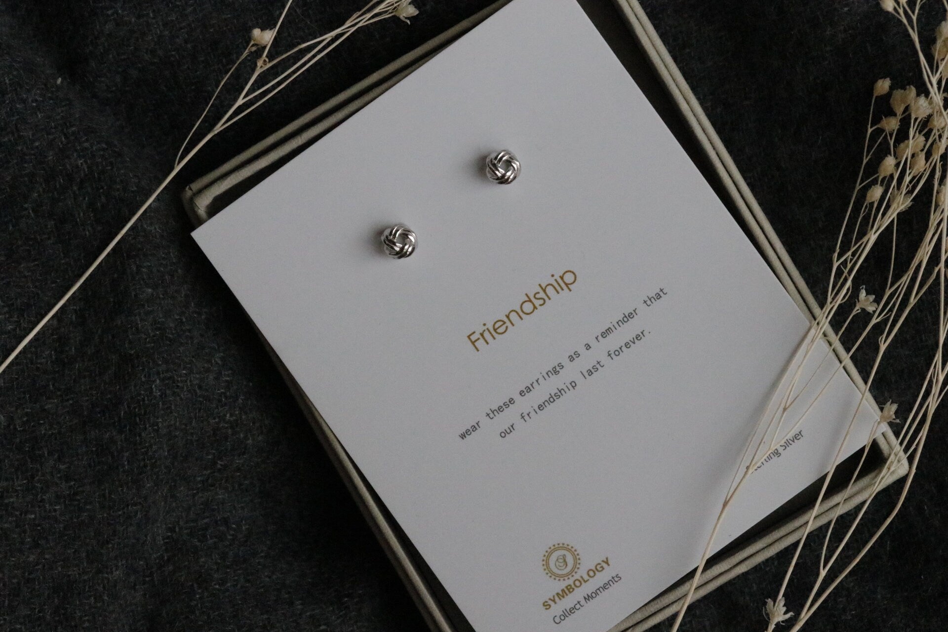 Love Knot Friendship Studs Earring in Sterling Silver With 18K Gold Plating / SYMBOLOGY Silver & Gold Knot Studs / Gift for Best Friend BFF