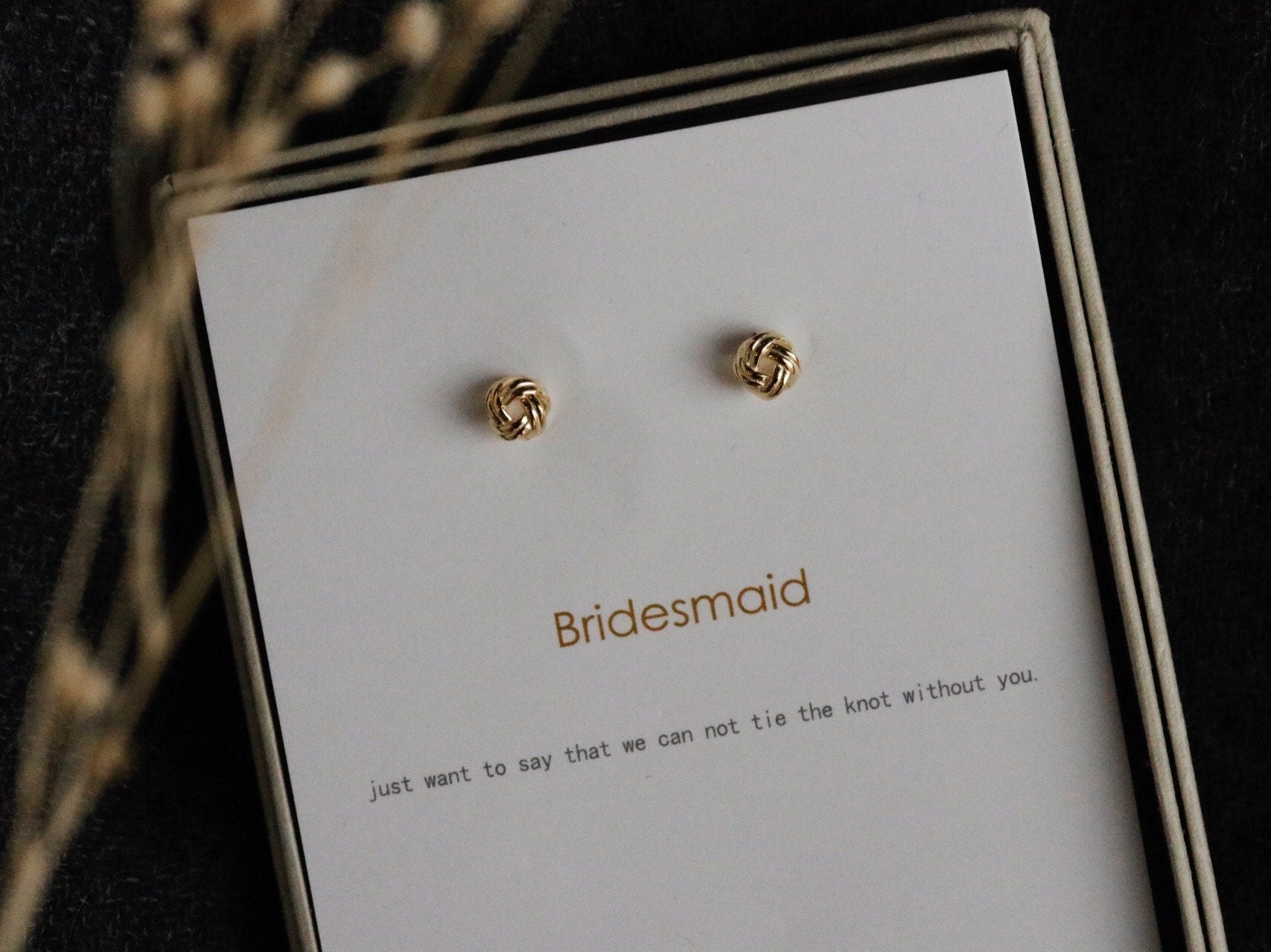 Love Knot Earrings in Sterling Silver / Knotted Bridesmaid Dainty Studs in Silver & Gold / Wedding Gift for Bridal Party / Best Friends Gift