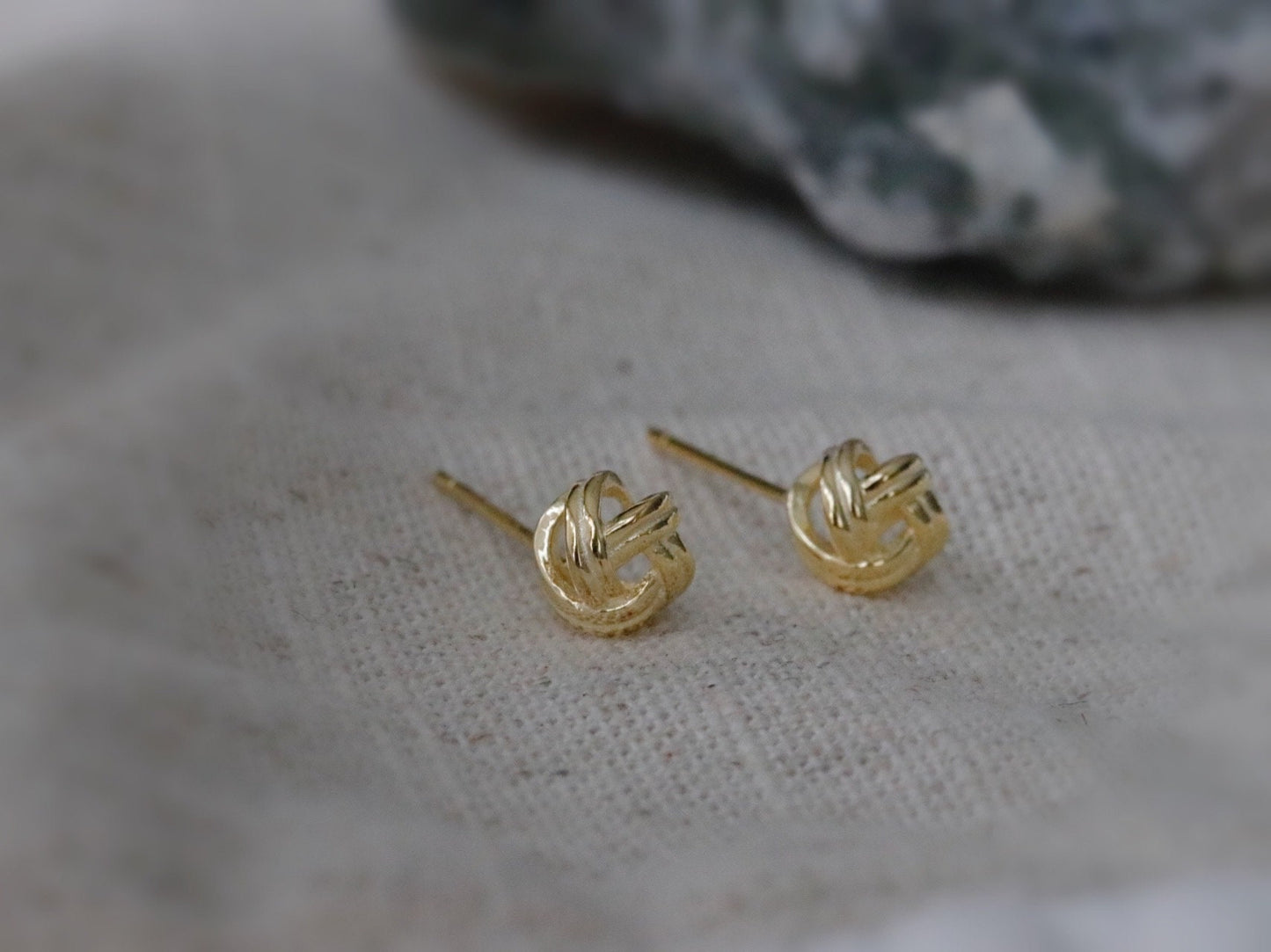 Love Knot Friendship Studs Earring in Sterling Silver With 18K Gold Plating / SYMBOLOGY Silver & Gold Knot Studs / Gift for Best Friend BFF