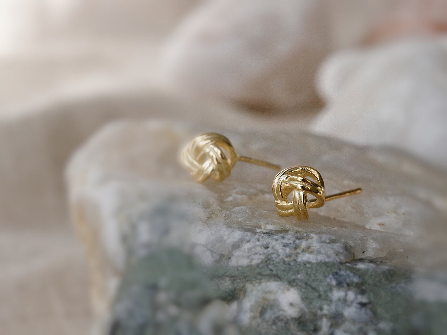 Love Knot Friendship Studs Earring in Sterling Silver With 18K Gold Plating / SYMBOLOGY Silver & Gold Knot Studs / Gift for Best Friend BFF
