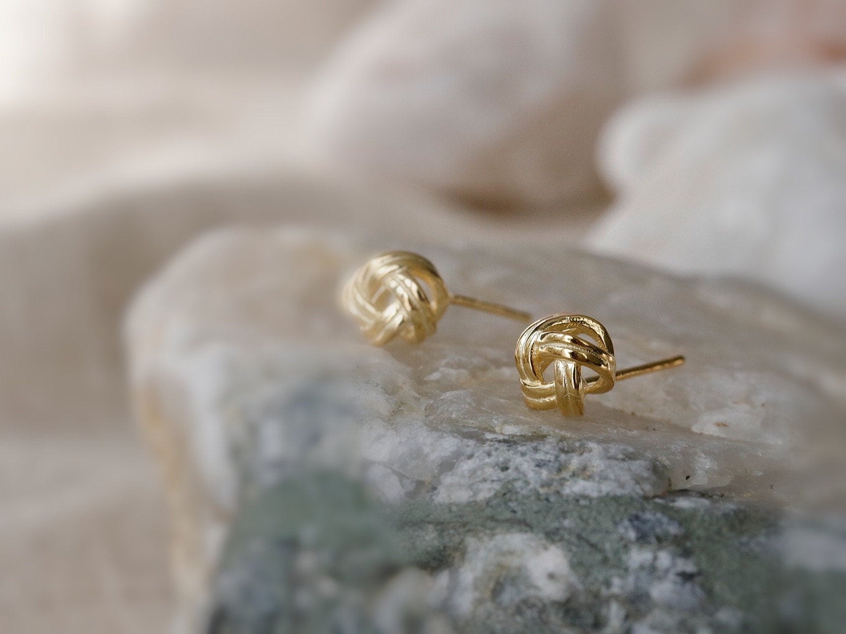 Love Knot Friendship Studs Earring in Sterling Silver With 18K Gold Plating / SYMBOLOGY Silver & Gold Knot Studs / Gift for Best Friend BFF