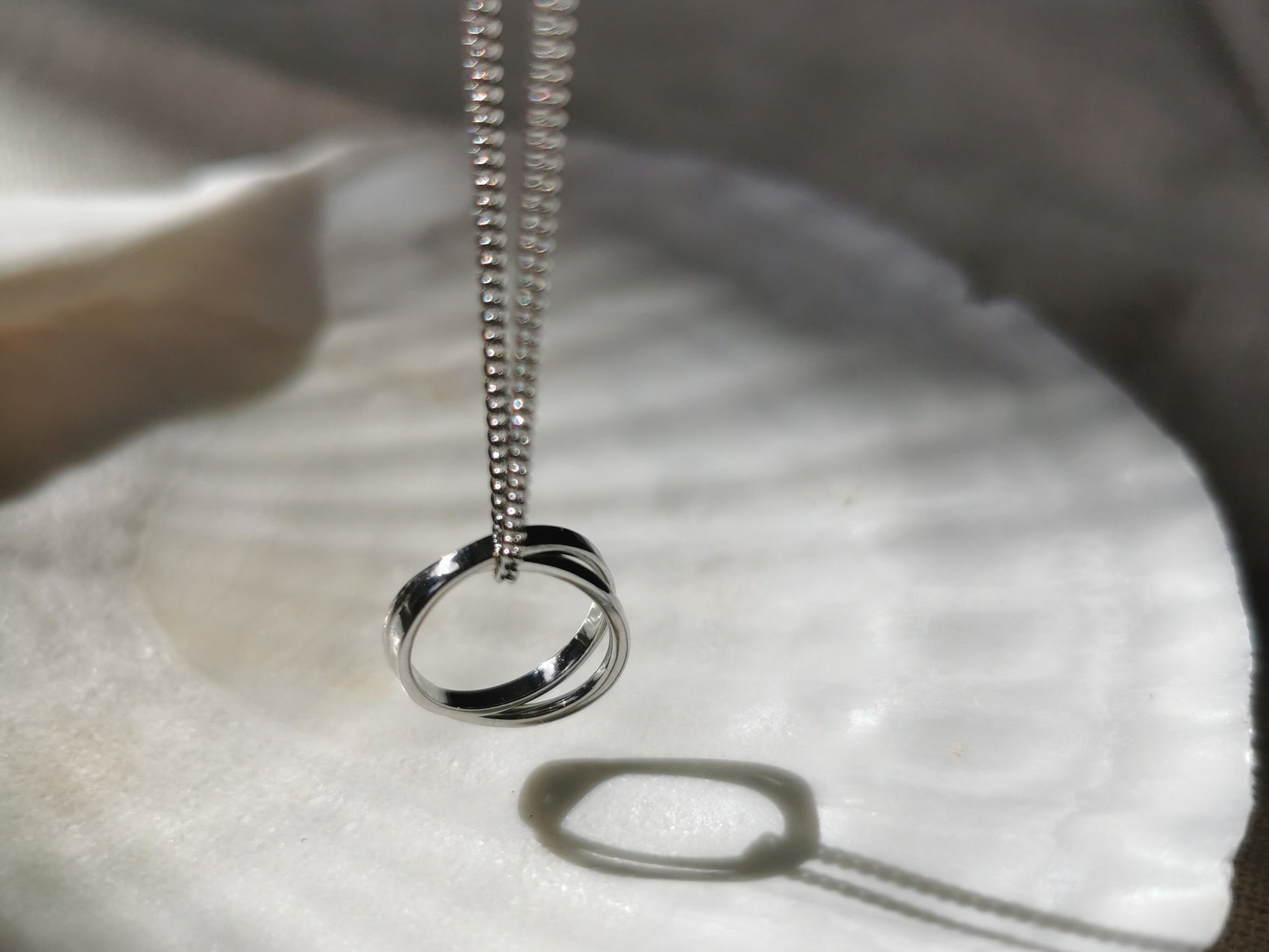 925 Silver Stacked Circle Necklace, Mother Daughter Minimalist Necklace, Gift For Her, Mother Daughter Gift, Family Gift, Wedding Gift,
