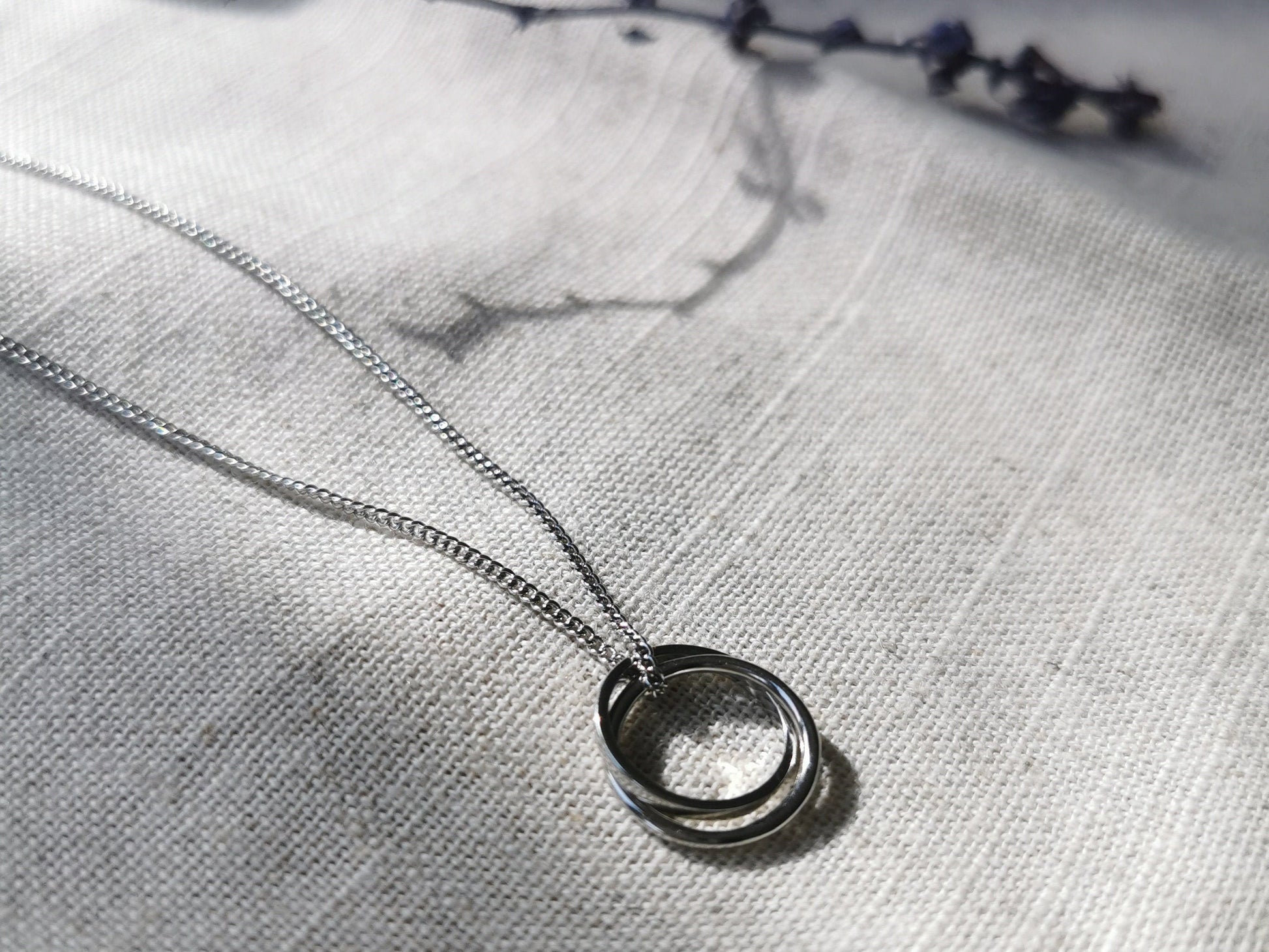 925 Silver Stacked Circle Necklace, Mother Daughter Minimalist Necklace, Gift For Her, Mother Daughter Gift, Family Gift, Wedding Gift,