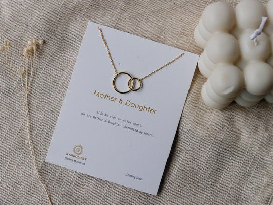 925 Silver Sister Necklace/Sterling Silver Interlinking Necklace /Silver Gold Circle Necklace.Gift For Sister /Wedding Gift /Sister Necklace