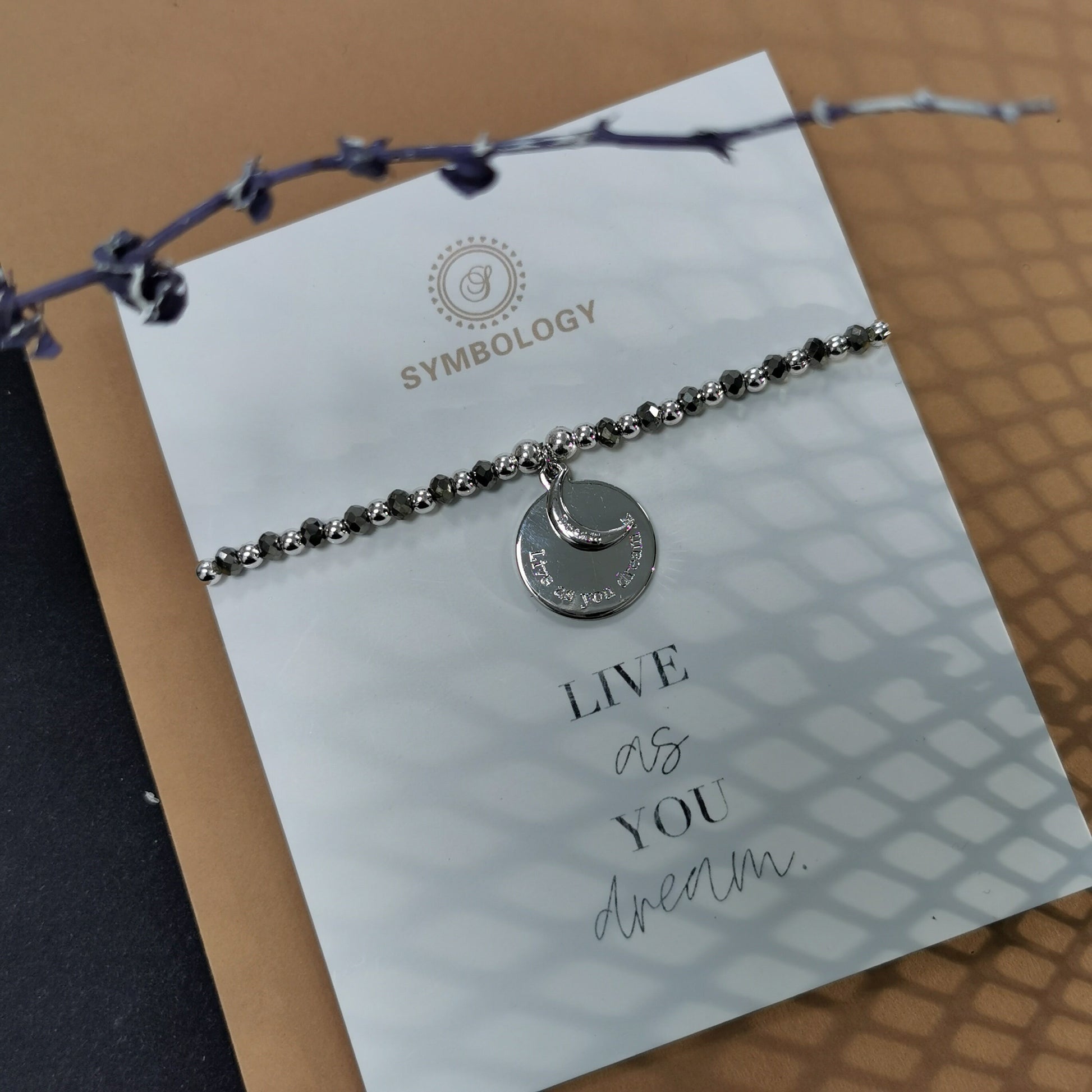 Graduation Gift / Rose Gold Moon Sentimental Bracelet / Live As You Dream Bracelet / Gift For Best Friend / Leaving Gift / New Job Gift