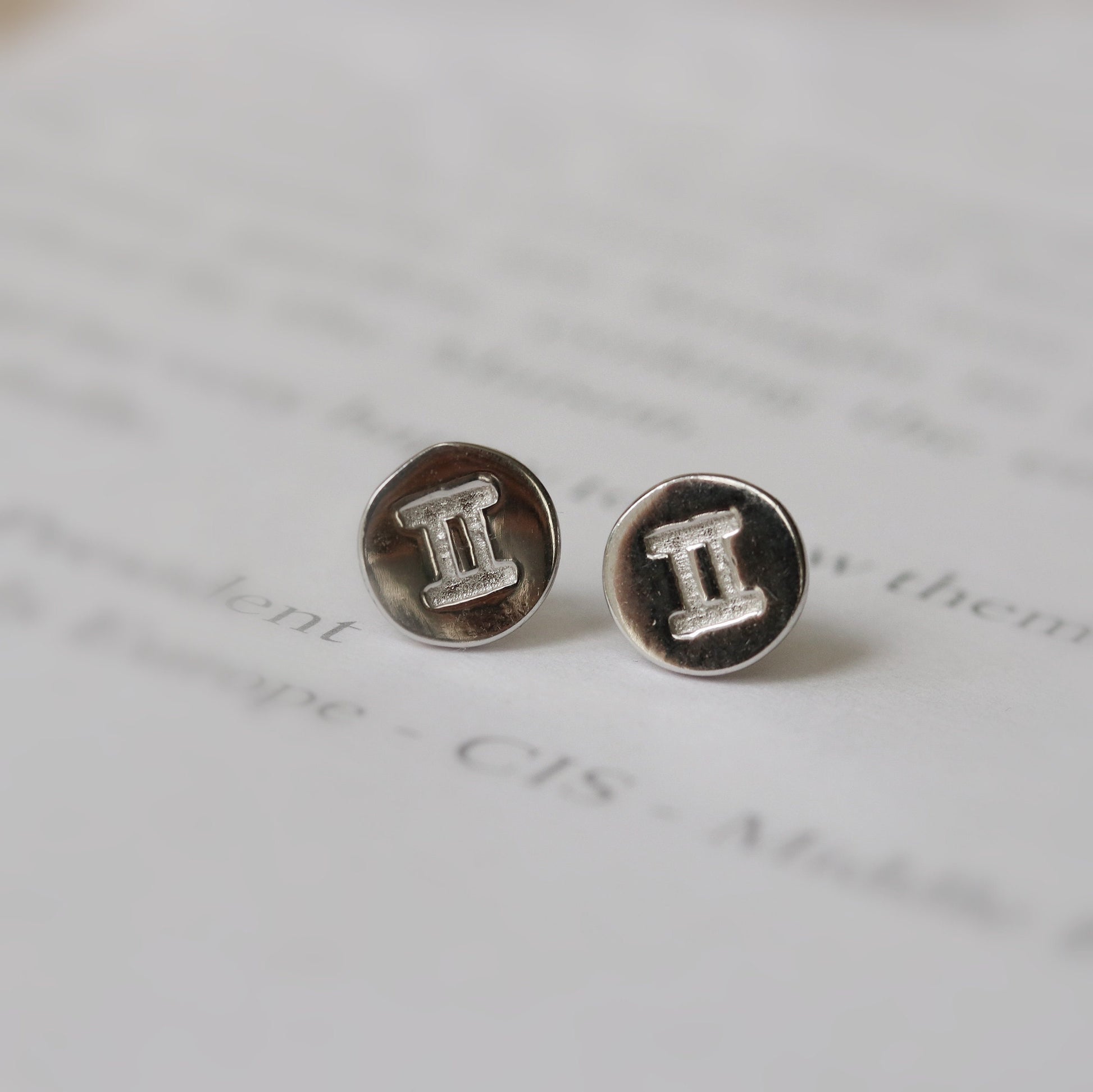 Sterling Silver Zodiac Studs, Dainty Silver earrings, Star Sign Gemini Earrings, Horoscope Earrings, Gift For Her/Mum/Friend, Christmas gift
