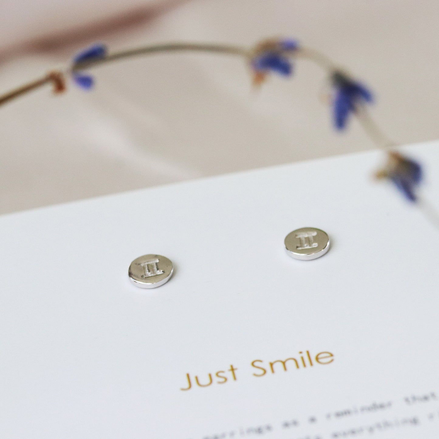 Sterling Silver Zodiac Studs, Dainty Silver earrings, Star Sign Gemini Earrings, Horoscope Earrings, Gift For Her/Mum/Friend, Christmas gift