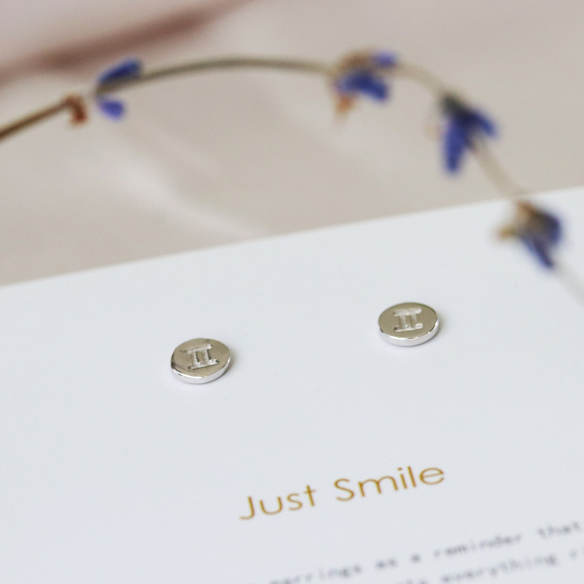 Sterling Silver Zodiac Studs, Dainty Silver earrings, Star Sign Gemini Earrings, Horoscope Earrings, Gift For Her/Mum/Friend, Christmas gift