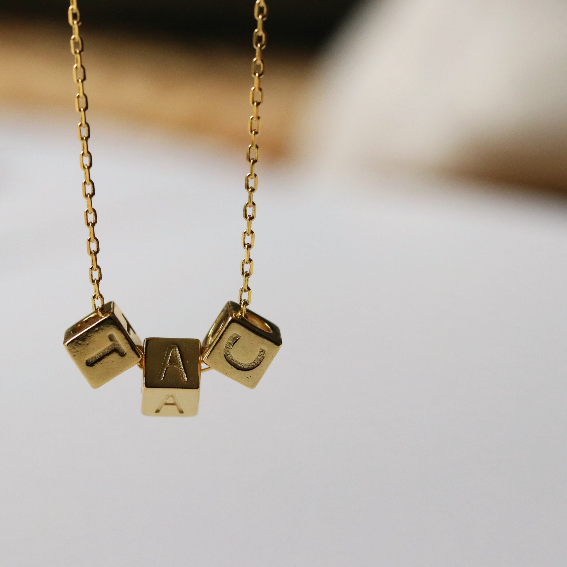 Sterling Silver Initial Necklace, Solid Silver Letter Necklace, Personalised Jewellery, Alphabet Cube Necklace, Valentines Gift for Her