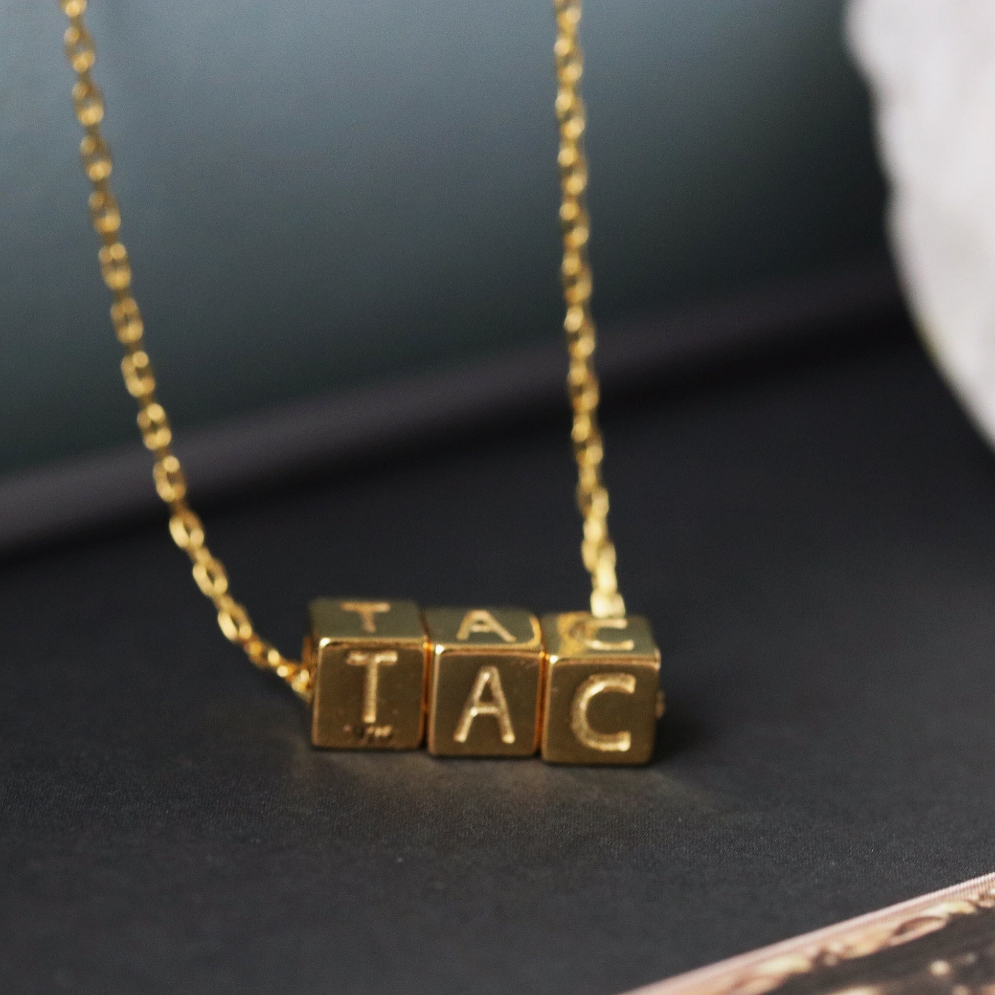 Sterling Silver Initial Necklace, Solid Silver Letter Necklace, Personalised Jewellery, Alphabet Cube Necklace, Valentines Gift for Her