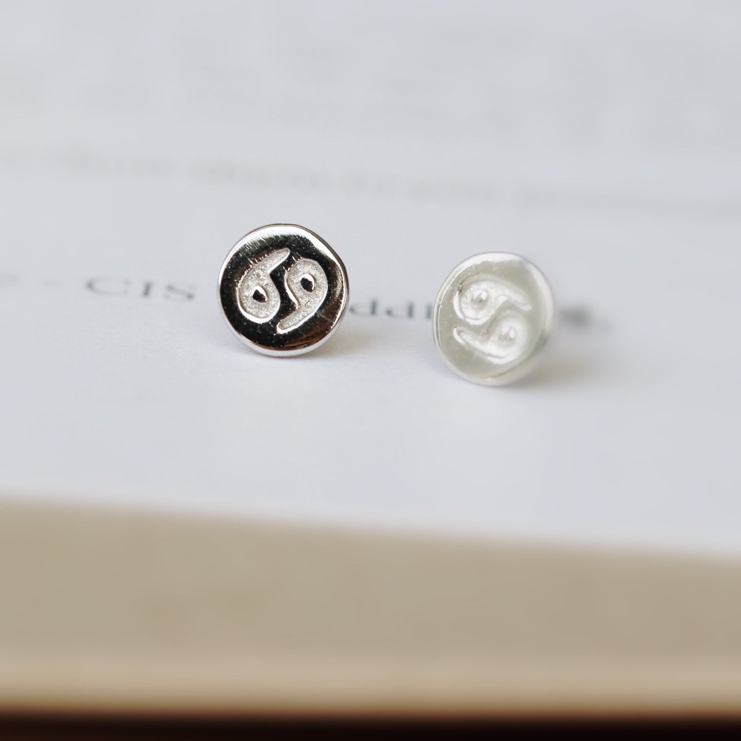 Sterling Silver Zodiac Studs, Dainty Silver Earrings, Star Sign Cancer Earrings, Horoscope Earrings, Gift For Her/Mum/Friend, Christmas gift