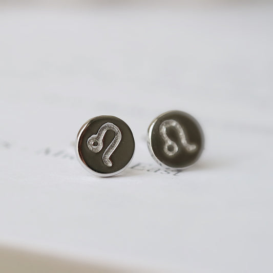 Sterling Silver Zodiac Studs, dainty silver Earrings, Star Sign Leo Earrings, Horoscope Earrings, Gift For Her/Mum/Friend, Christmas gift