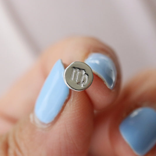 Sterling Silver Zodiac Studs, Dainty Silver earrings, Star Sign Virgo Earrings, Horoscope Earrings, Gift For Her/Mum/Friend, Christmas gift