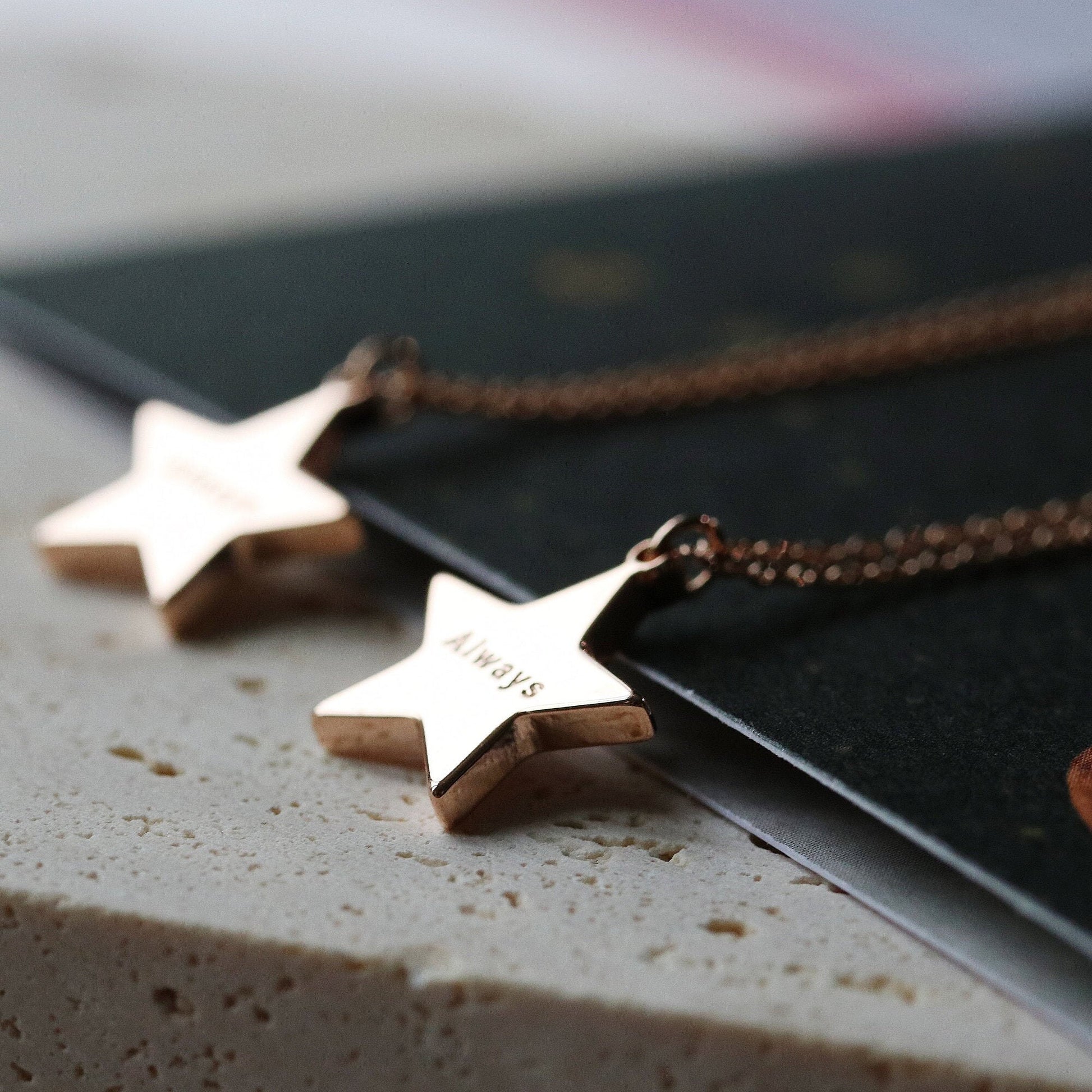 Gold Star Necklace Set for Mum Daughter, Mother Daughter Duo Necklace Set in Gold, Rose Gold Dainty Star Necklace, Gift for Her / Daughter