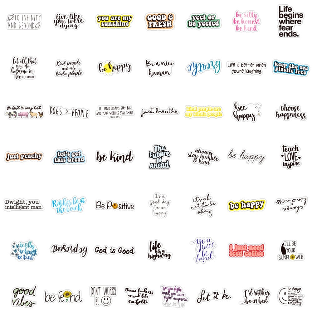 Courage Positive Quotes Stickers, Phrase Stickers,Inspirational Aesthetic Quotes, Sentimental Waterproof Stickers, Bottle Stickers, gifts