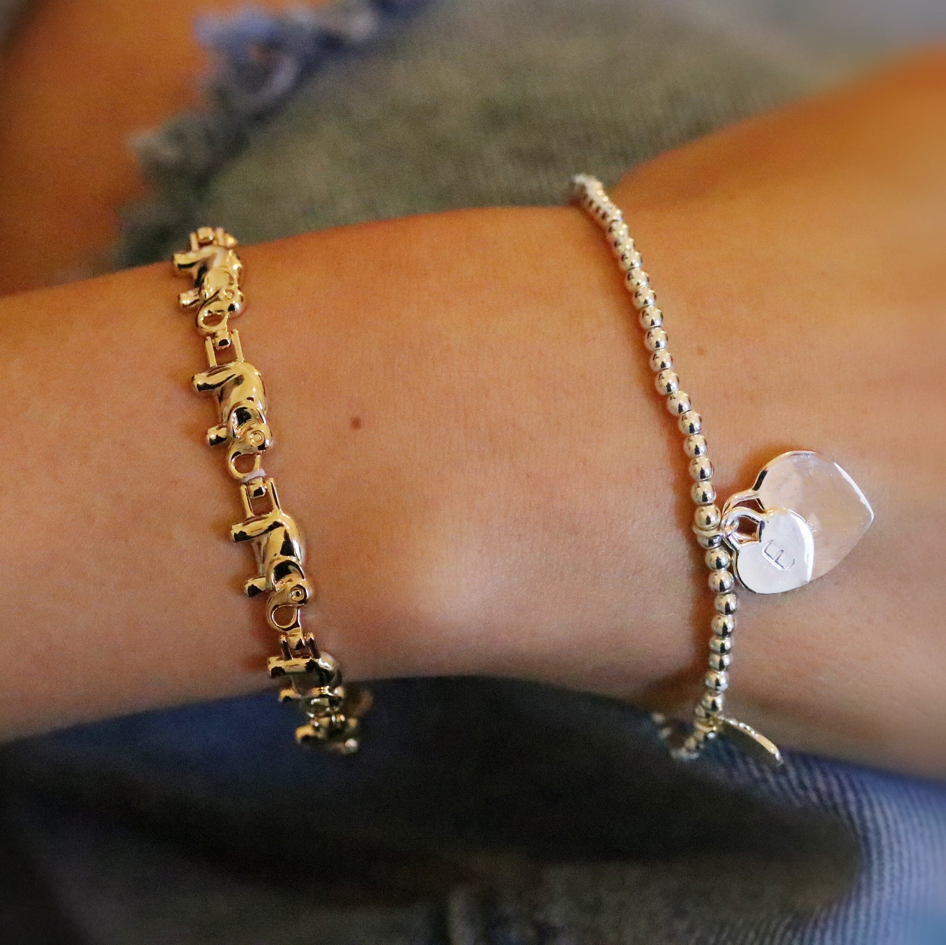 Marvellous Mum Elephant Link Bracelet Silver, Gold or Rose Gold Plated Lucky Elephant Family Charm Bangle Mother's Day Gift for Mum