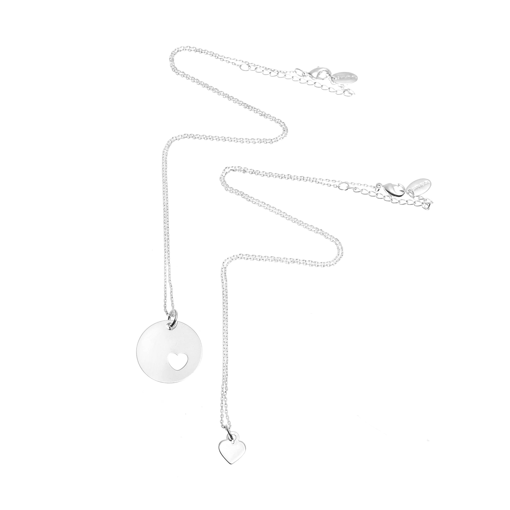 Mother Daughter Gift Necklace, Silver Love Heart Necklace, Personalised Birthstone Initial Pendant, Sentimental Women Jewellery,Gift for Her