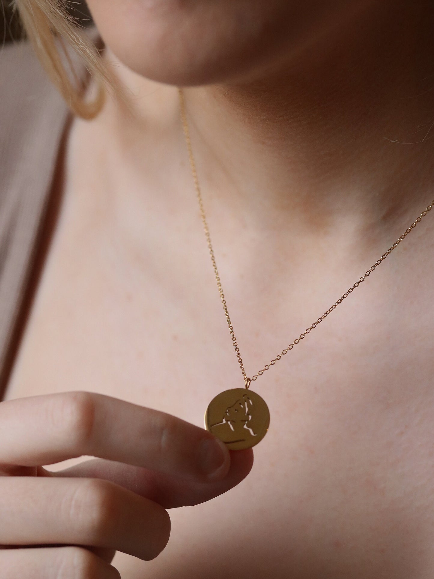 Personalised Abstract Portrait Mother Necklace / Gold Marvellous Mum Birthstone Necklace in Stainless Steel / Mom Gift / Mother Gift for Her