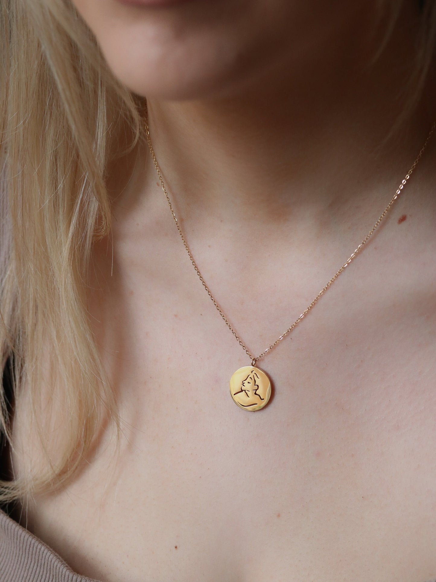 Personalised Abstract Portrait Mother Necklace / Gold Marvellous Mum Birthstone Necklace in Stainless Steel / Mom Gift / Mother Gift for Her
