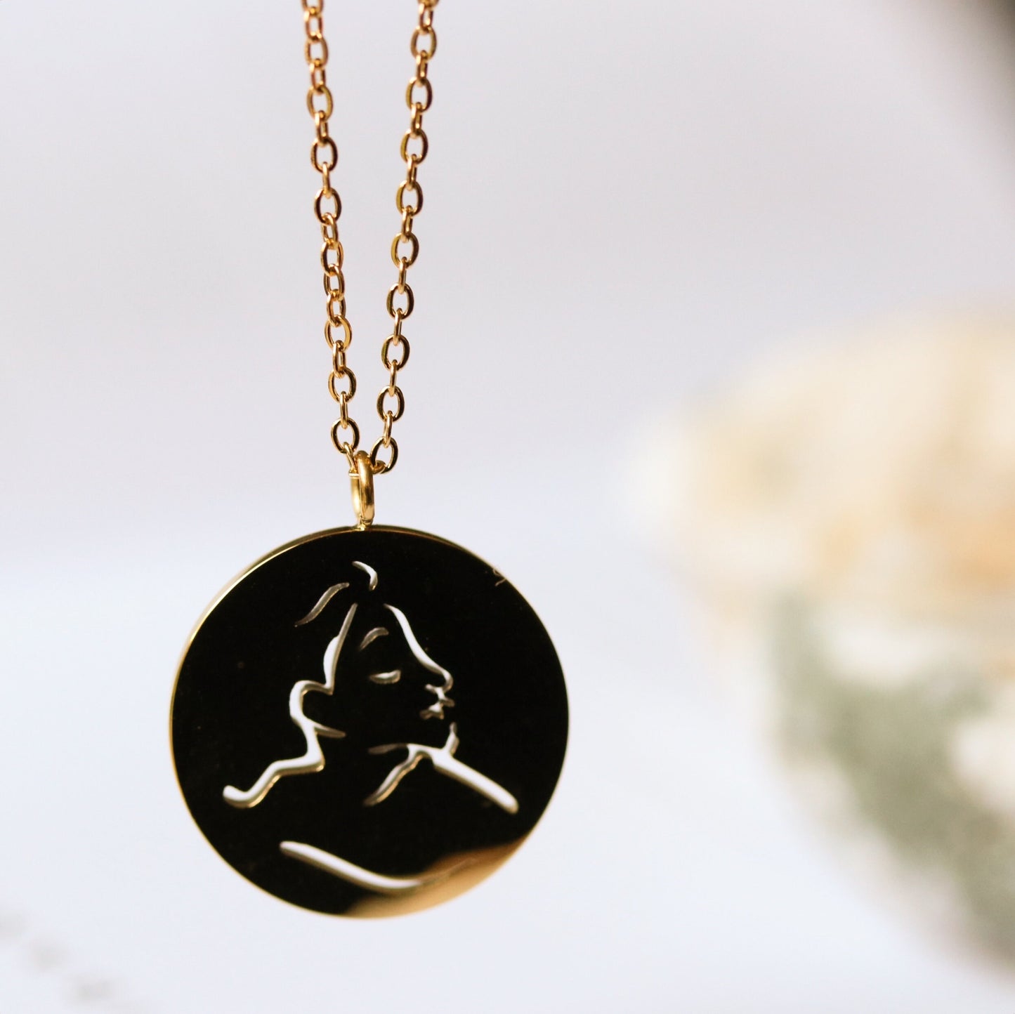 Personalised Abstract Portrait Mother Necklace / Gold Marvellous Mum Birthstone Necklace in Stainless Steel / Mom Gift / Mother Gift for Her