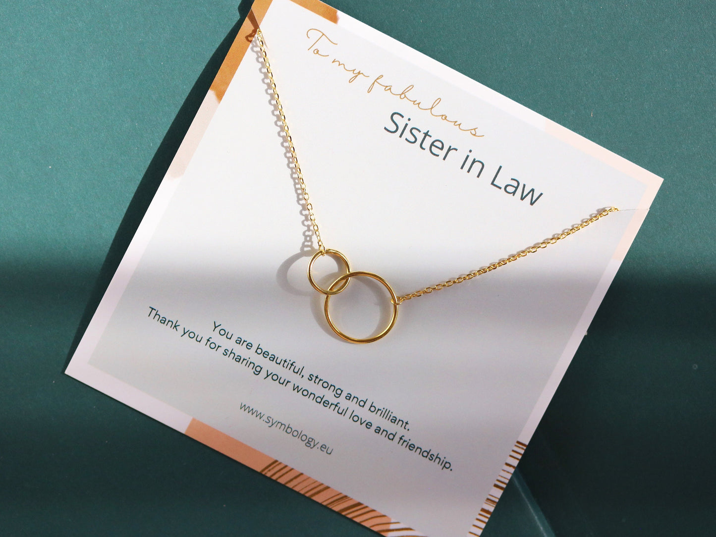 Sterling Silver Sister in Law Necklace, Silver Gold Circle Love Heart Soul Sister Necklace, Best Friend Gift, Birthday Gift For Her,