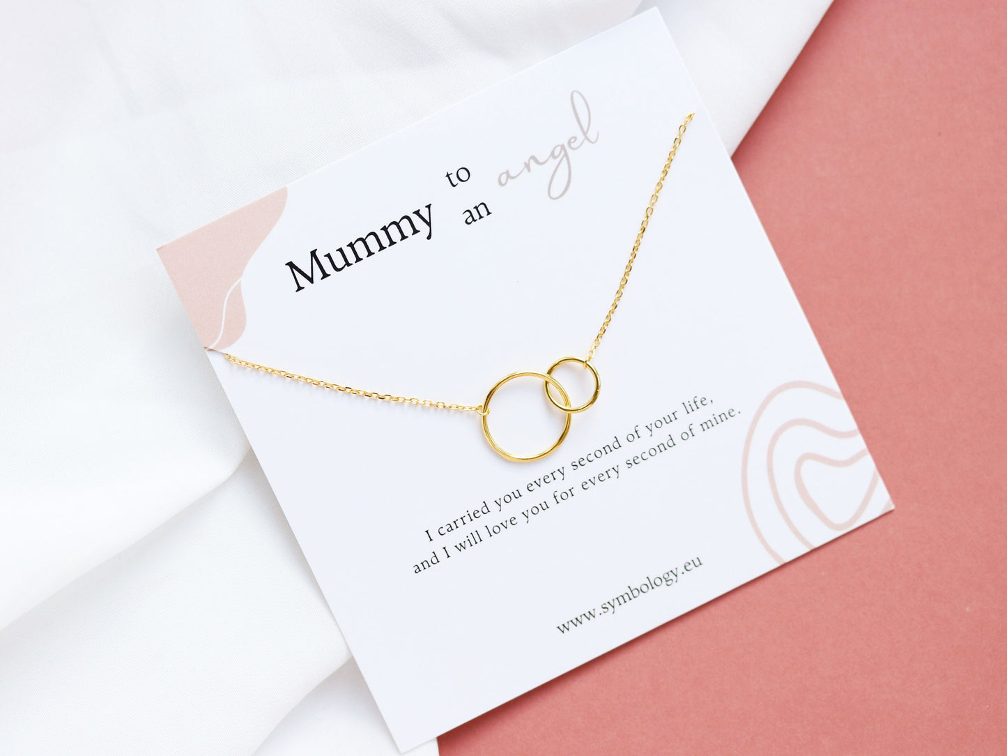 Miscarriage Necklace Gift for Her, Sterling Silver Interlinked Circle Stillborn Gift, Pregnancy Loss Bereavement Gift, Mama of an Angel