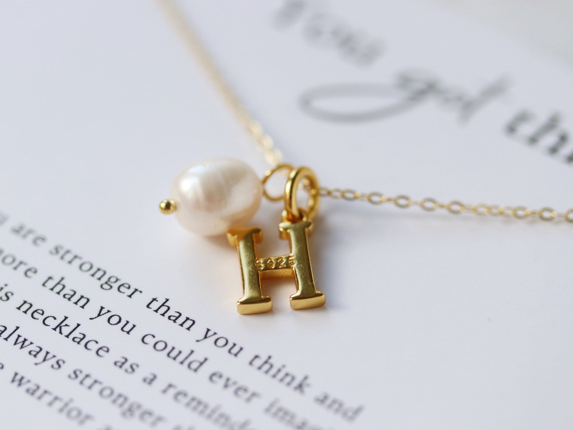 Gold Vermeil Initial Necklace, Sterling Silver You Are Enough Necklace, Metal Health Necklace Gift, Woman Power Gift Jewellery Gift for Her