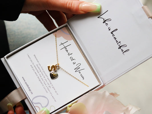 Warrior Gift, Survivor Recovery Necklace Gift, Encouragement Sentimental gift, Strength Gift, Sterling Silver Initial Necklace Gift for Her