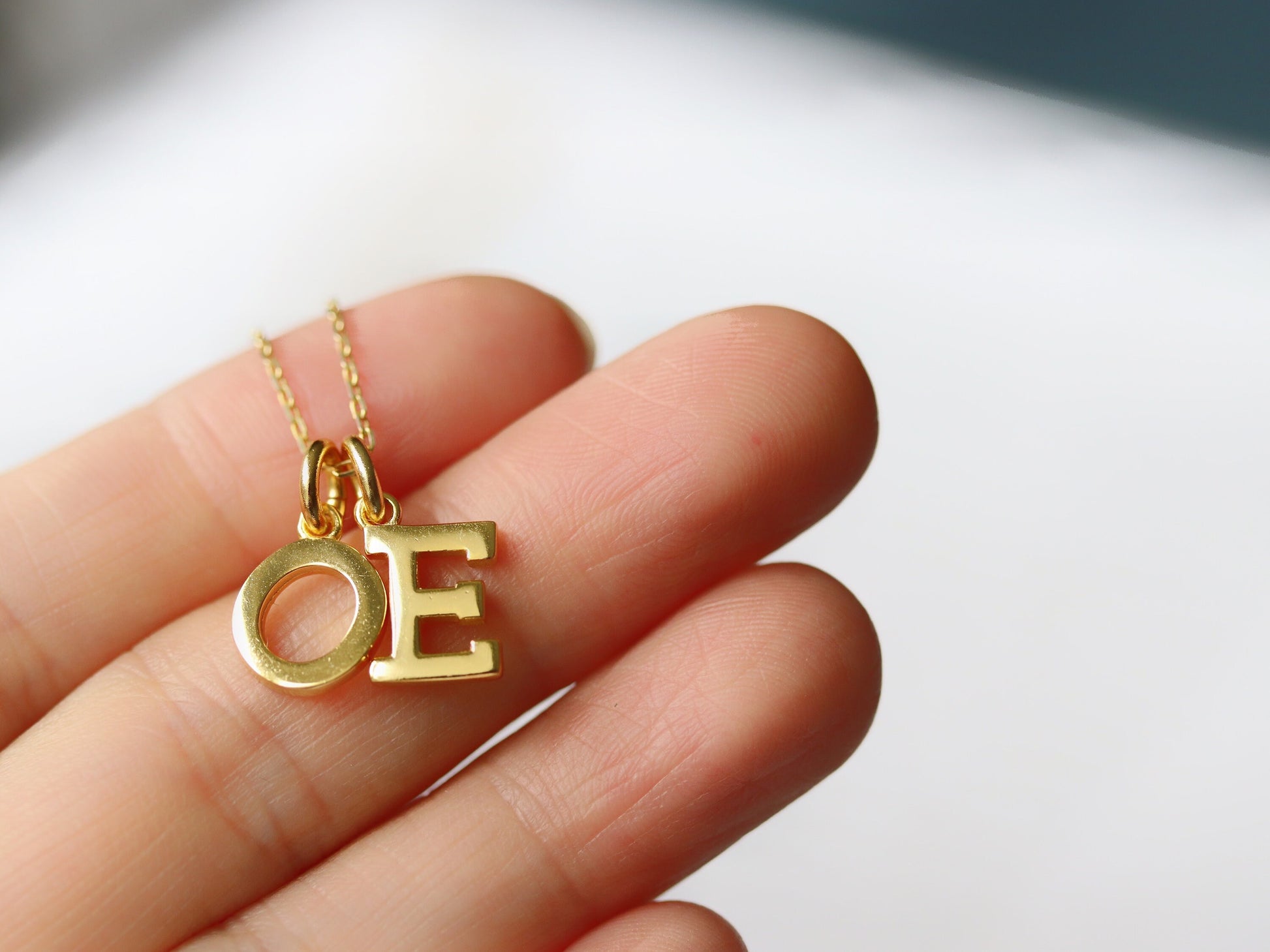 Gold Vermeil Initial Necklace, Sterling Silver You Are Enough Necklace, Metal Health Necklace Gift, Woman Power Gift Jewellery Gift for Her