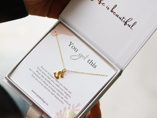 Sterling Silver You Got This Necklace, Gold Vermeil Initial Necklace, Metal Health Necklace Gift, Woman Power Gift Jewellery Gift for Her