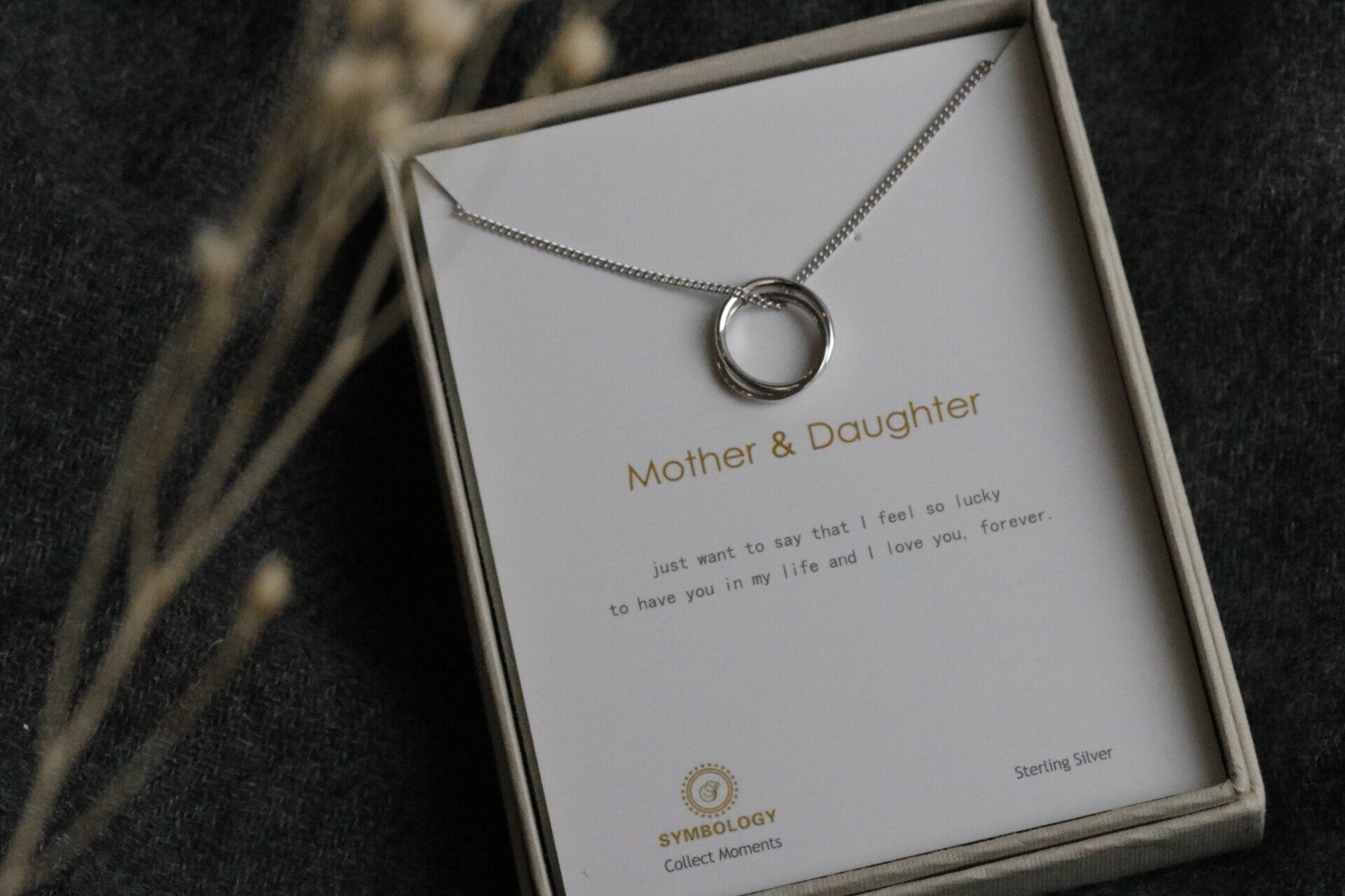 925 Silver Stacked Circle Necklace, Mother Daughter Minimalist Necklace, Gift For Her, Mother Daughter Gift, Family Gift, Wedding Gift,
