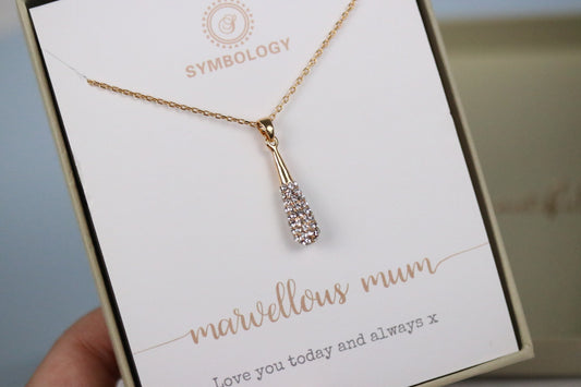 Gold Mum Necklace • Gold Long Teardrop Necklace • Mother Daughter Gift • Pear Diamond Necklace • Gold Minimalist Jewellery • Gift for Her