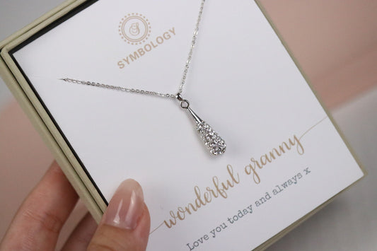 Gold Daugther Necklace • Silver Long Teardrop Necklace • Daughter in Law Gift • Pear Diamond Necklace • Gold Minimalist Gift • Gift for Her