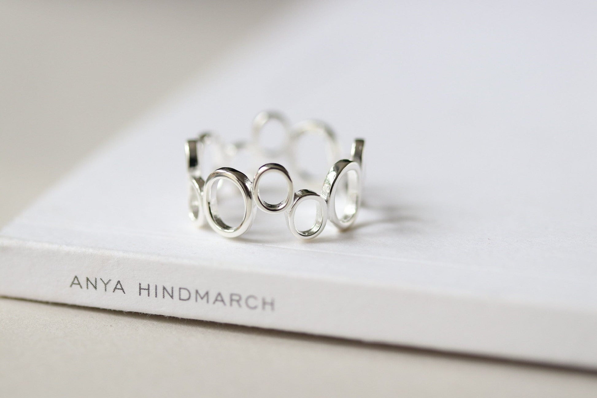 Sterling Silver Open Bubble Ring, Delicate Ball Ring Band, Minimalist Geometric Design, Stacking Rings, Gift for Her, Adjustable Size 7 8 9